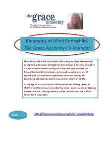 Biography of Mimi Rothschild, The Grace Academy Co-Founder