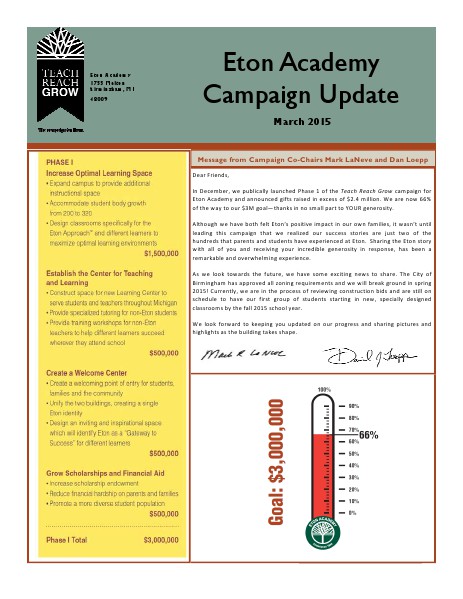 March 2015 Campaign Newsletter March 2015
