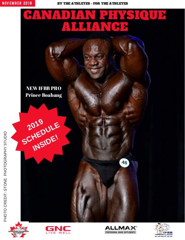 CANADIAN PHYSIQUE ALLIANCE CPA NOVEMBER ISSUE