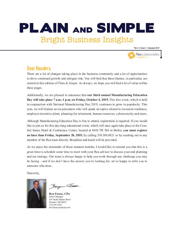Plain and Simple: Bright Business Insights Summer 2019