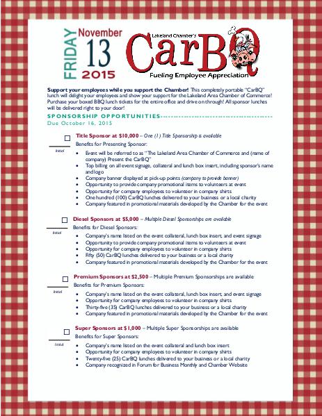 Chamber Forms CarBQ Sponsorship Form