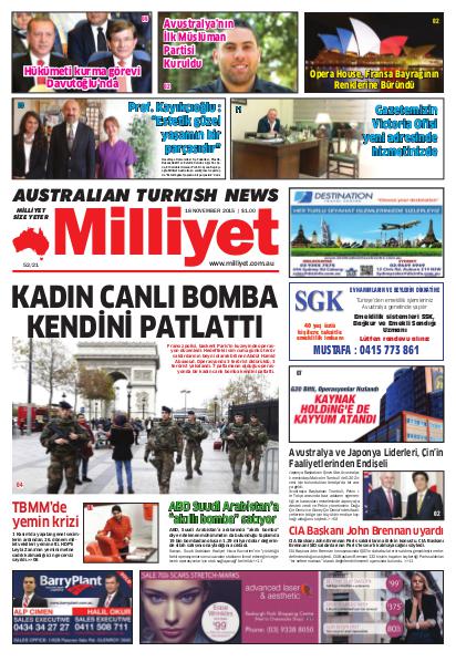 Milliyet Australia Turkish Newspaper 18 Kasım 2015