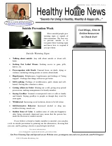 Healthy Home Newsletter September 2013 - Volume XVII, Issue 9