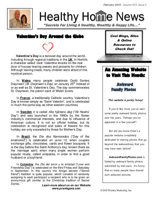Healthy Home Newsletter Newsletter February 2019