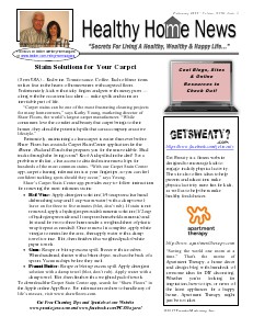 Healthy Home Newsletter February 2014 - Volume XVlll, Issue 2