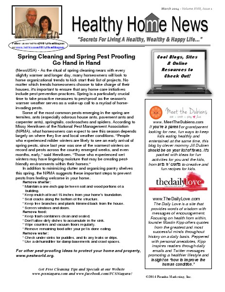 Healthy Home Newsletter March 2014 - Volume XVIII, Issue 3