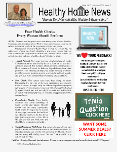 Healthy Home Newsletter July 2013 - Volume XVII, Issue 7