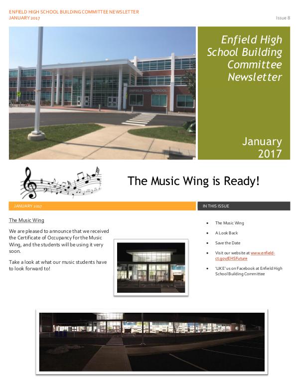 Enfield High Building Committee January 2017 Newsletter Building Committee January 2017