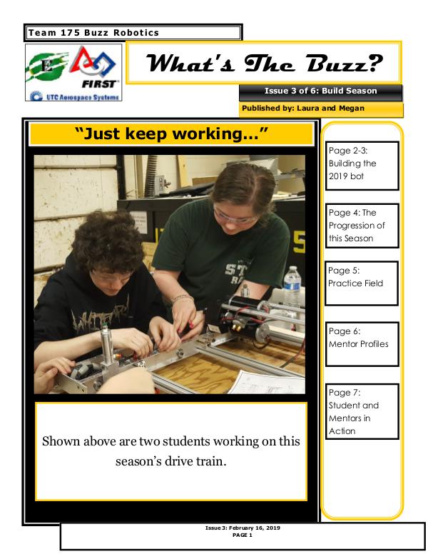 What's The Buzz Buzz 2018-2019 Newsletter Issue 3