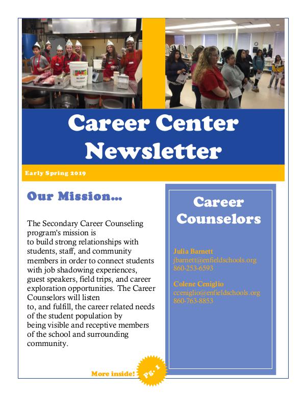 EHS Career Center Career Early Spring 2019 Newsletter