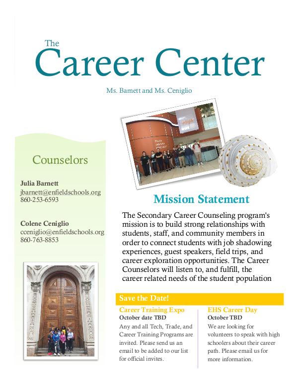 EHS Career Center Career Center Newsletter Summer 2019