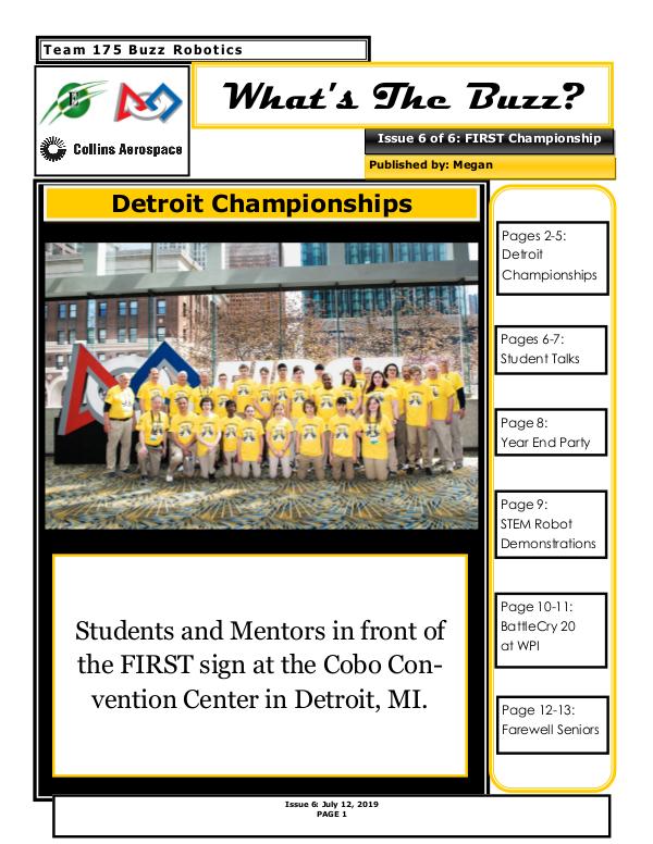 What's The Buzz Buzz 2018-2019 Newsletter Issue 6