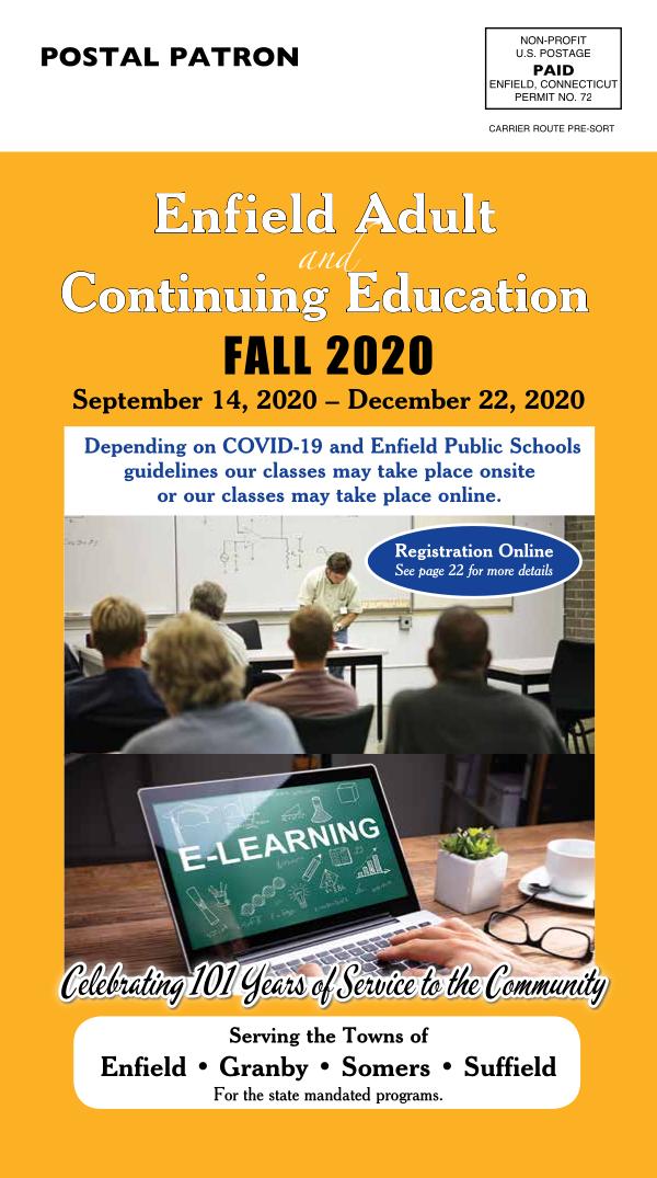 Enfield Adult Education Fall 2020 Fall 2020 Brochure