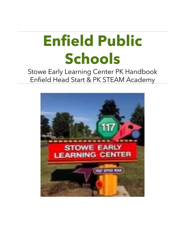 Stowe Early Learning Center PK Handbook