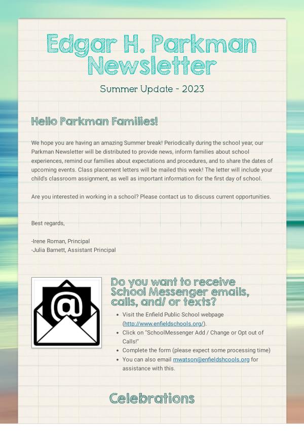 Parkman Newsletter 080923