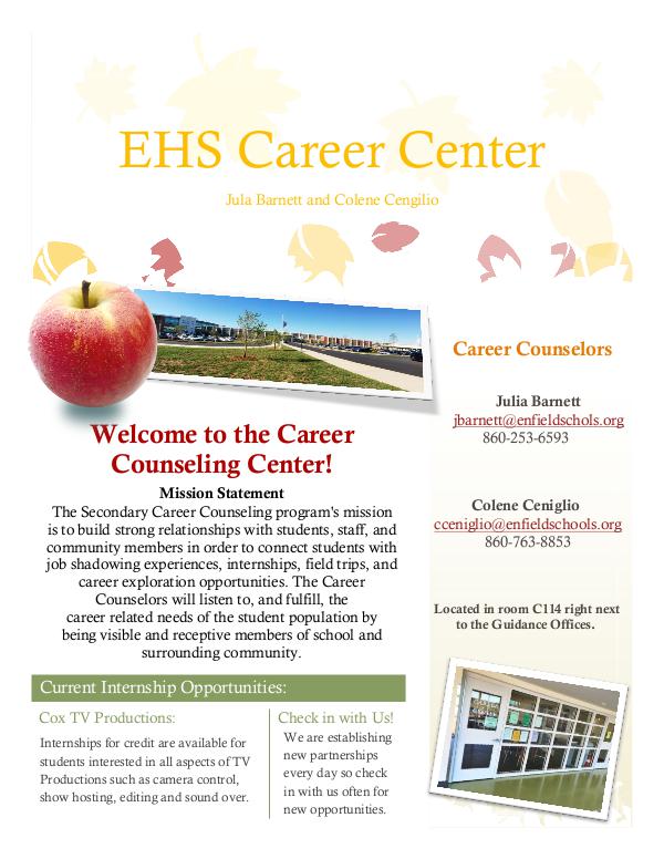 Enfield High Newsletters - Eagle Edition Career Center