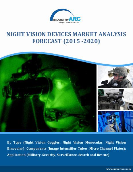 Night Vision Device Market exhibit a growth of CAGR 7% through 2020 Night Vision Device Market