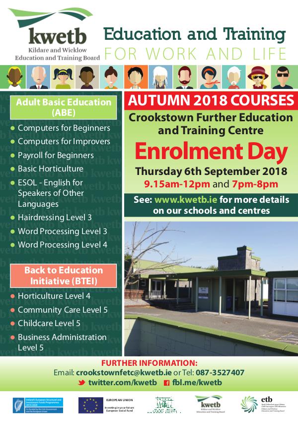 KWETB Further Education and Training Brochure KWETB_CROOKSTOWN_A5_AUTUMN 2018