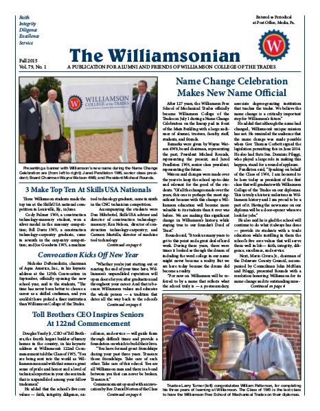 The Williamsonian Fall 2015