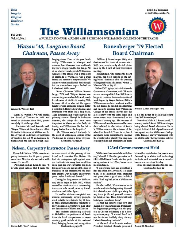 The Williamsonian Fall 2016