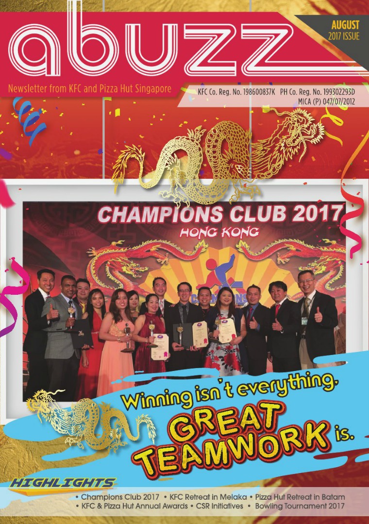KFC & Pizza Hut Singapore Great Teamwork AUG 2017 Newsletter FApath RGB