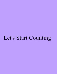 Let's Start Counting - Let\'s Start Counting Vol 1