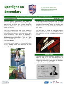 Spotlight on Secondary Newsletter Nov.04.2013