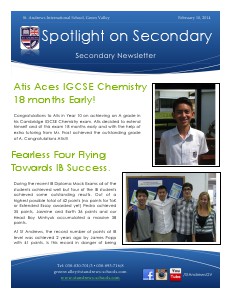 Spotlight on Secondary Newsletter 10 February 2014