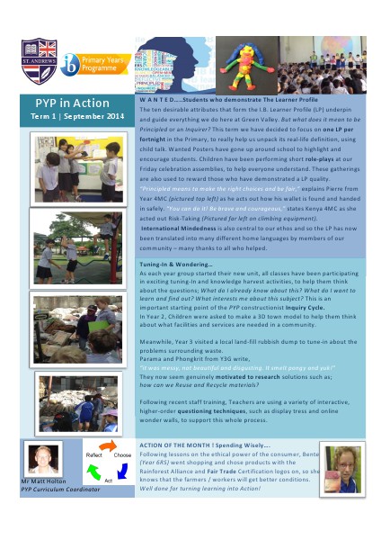 PYP in Action Newsletter Volume 2 Issue 1
