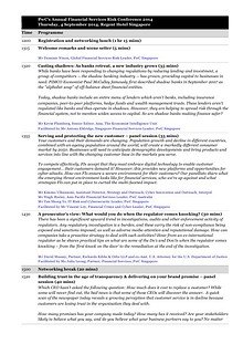 FS Risk Conference Agenda - 4 September 2014