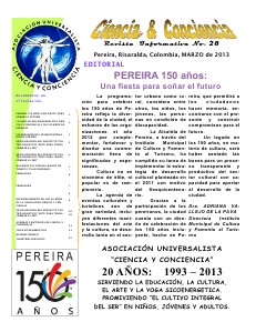 REVISTA INFORMATIVA CIENCIA Y CONCIENCIA No. 28 Primavera 2013