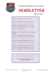 Newsletters May 2013