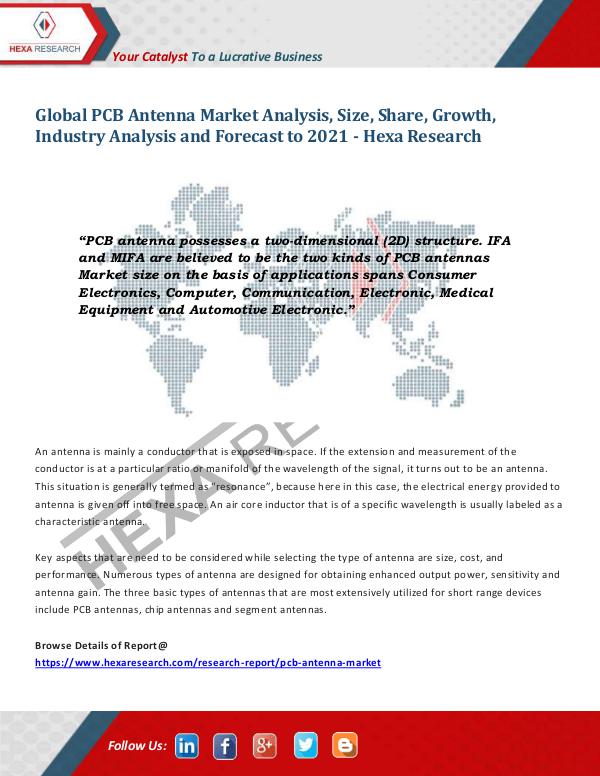PCB Antenna Market Trends and Analysis, 2021