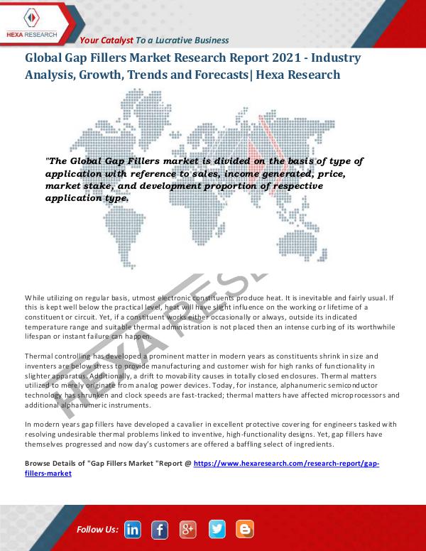 Gap Fillers Market Research Report 2021