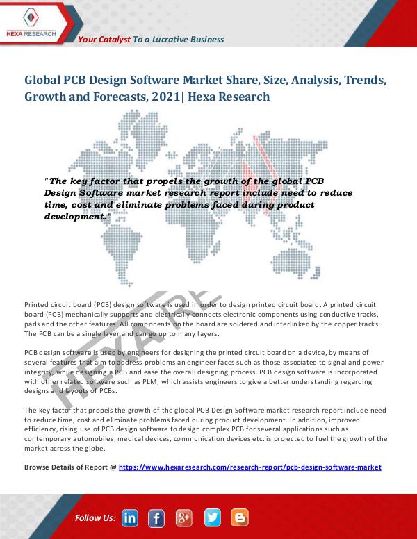 Semiconductors & Electronics Industry PCB Design Software Market Insights, 2021