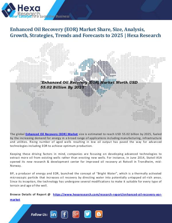 Energy & Power Industry Reports Enhanced Oil Recovery (EOR) Market Size