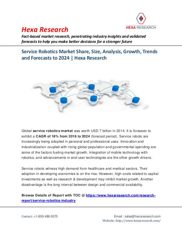 Semiconductors & Electronics Industry Service Robotics Market Trends, 2024