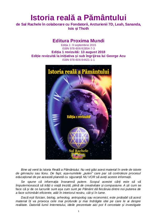 Carti publicate de Editura Proxima Mundi Istoria reală a Pământului - Ed. 1 revizuită 2018