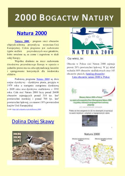 Natura - 2000 Bogactw natury
