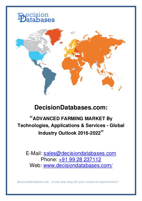 Market Report - Advanced Farming Market Analysis 2016-2022