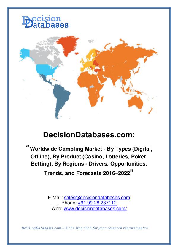 Market Report - Gambling Market Share and Forecast Analysis 2020