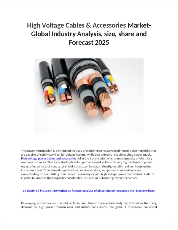 Market Research High Voltage Cables & Accessories Market