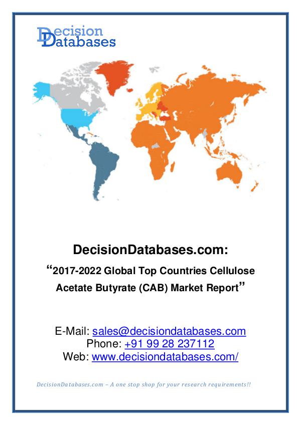 Market Report - Cellulose Acetate Butyrate (CAB) Market Analysis R