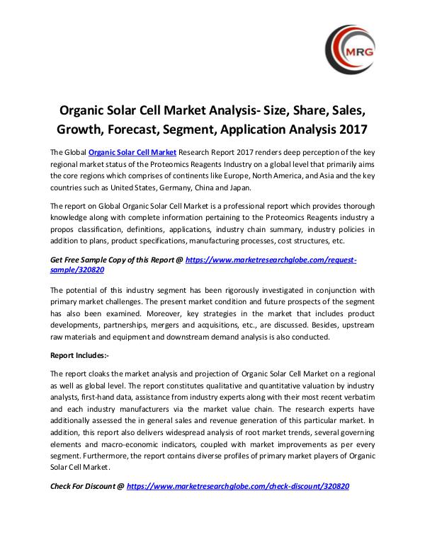QY Research Groups Organic Solar Cell Market Analysis- Size, Share, S