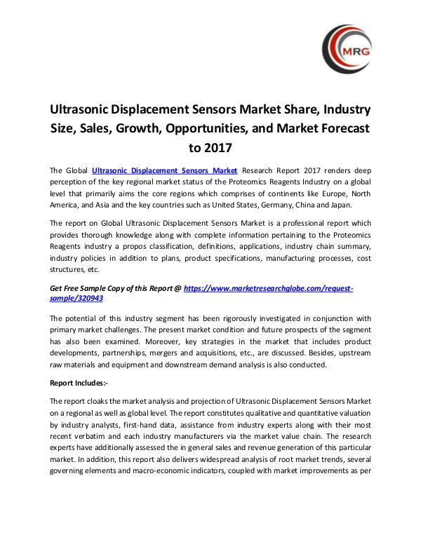 Ultrasonic Displacement Sensors Market Share, Indu