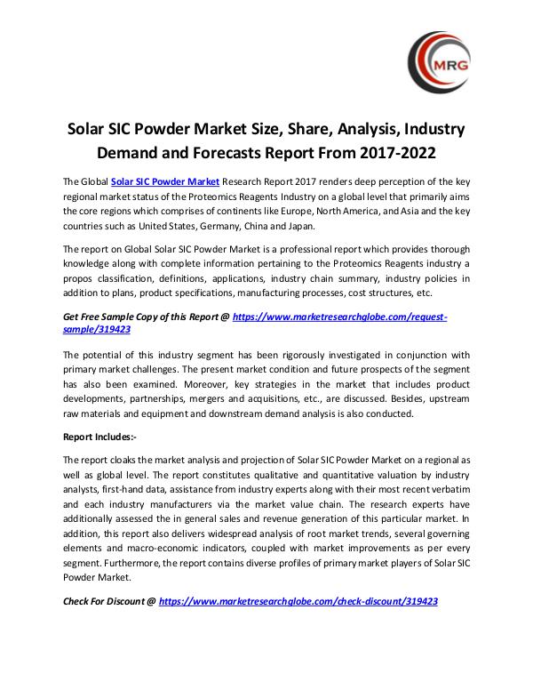 QY Research Groups Solar SIC Powder Market Size, Share, Analysis, Ind