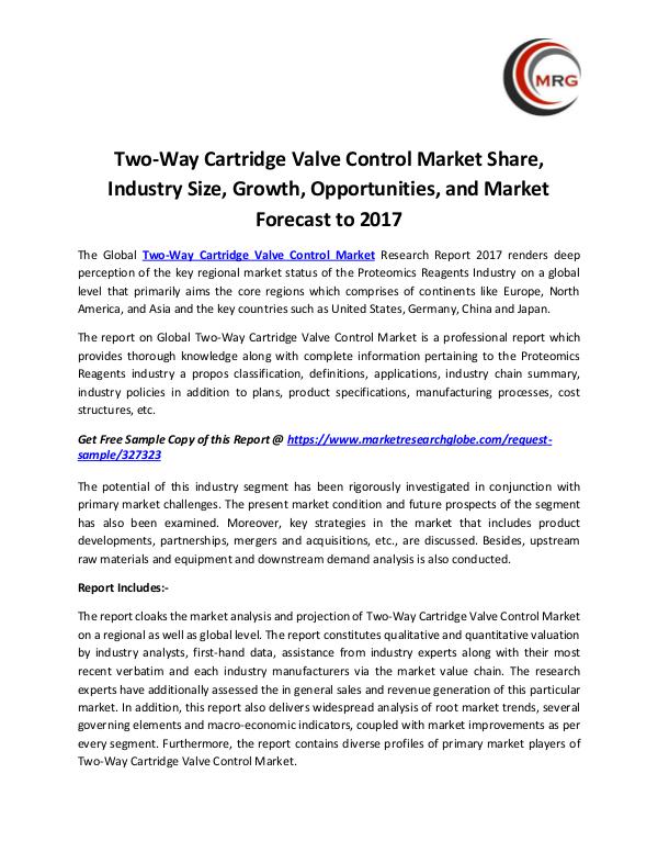 QY Research Groups Two-Way Cartridge Valve Control Market Share, Indu
