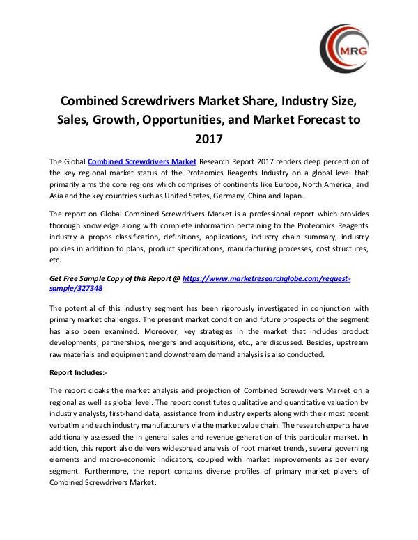 QY Research Groups Combined Screwdrivers Market Share, Industry Size,