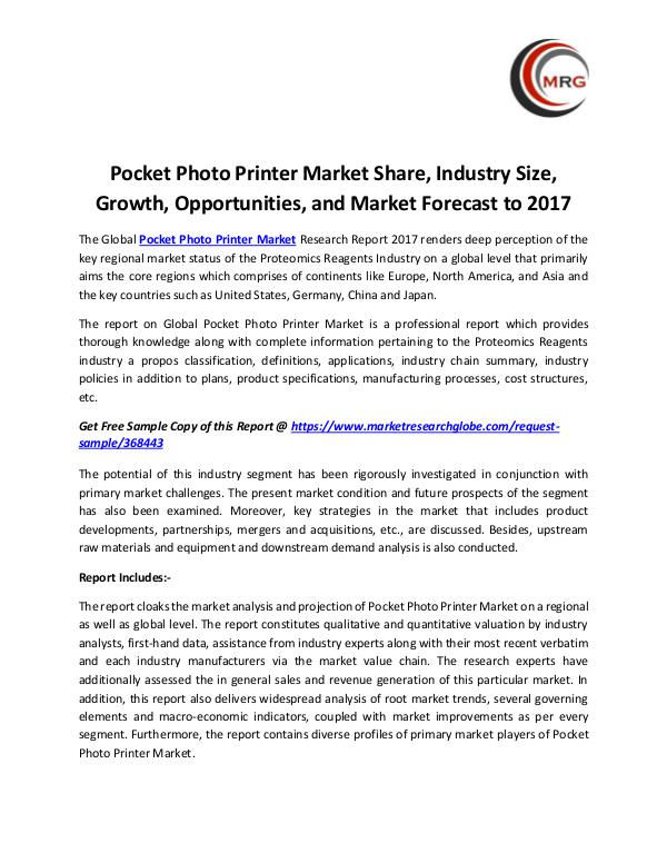 Pocket Photo Printer Market Share, Industry Size,