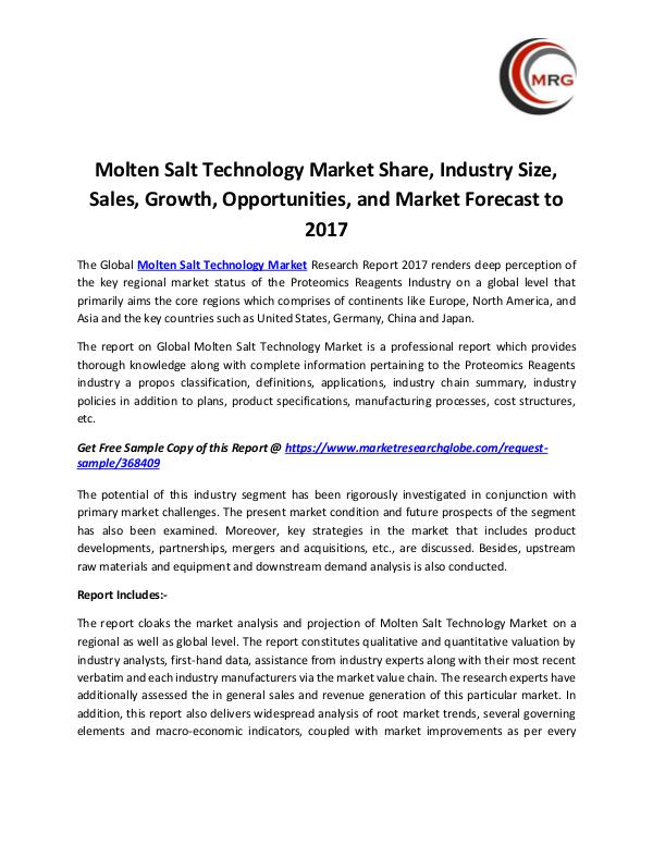 QY Research Groups Molten Salt Technology Market Share, Industry Size